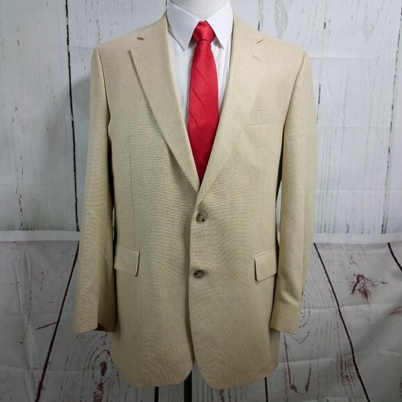 Jos A Bank 1905 42L 2 Button Beige Suit Blazer Sports Coat - Picture 1 of 14